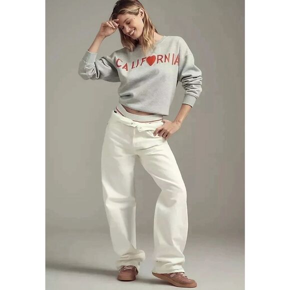 Anthropologie Rebecca Mayfield Graphic Sweatshirt California XS NEW - Picture 2 of 4